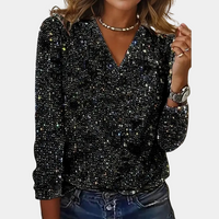 Alice | Glamorous And Stylish Sequin V-Neck Top