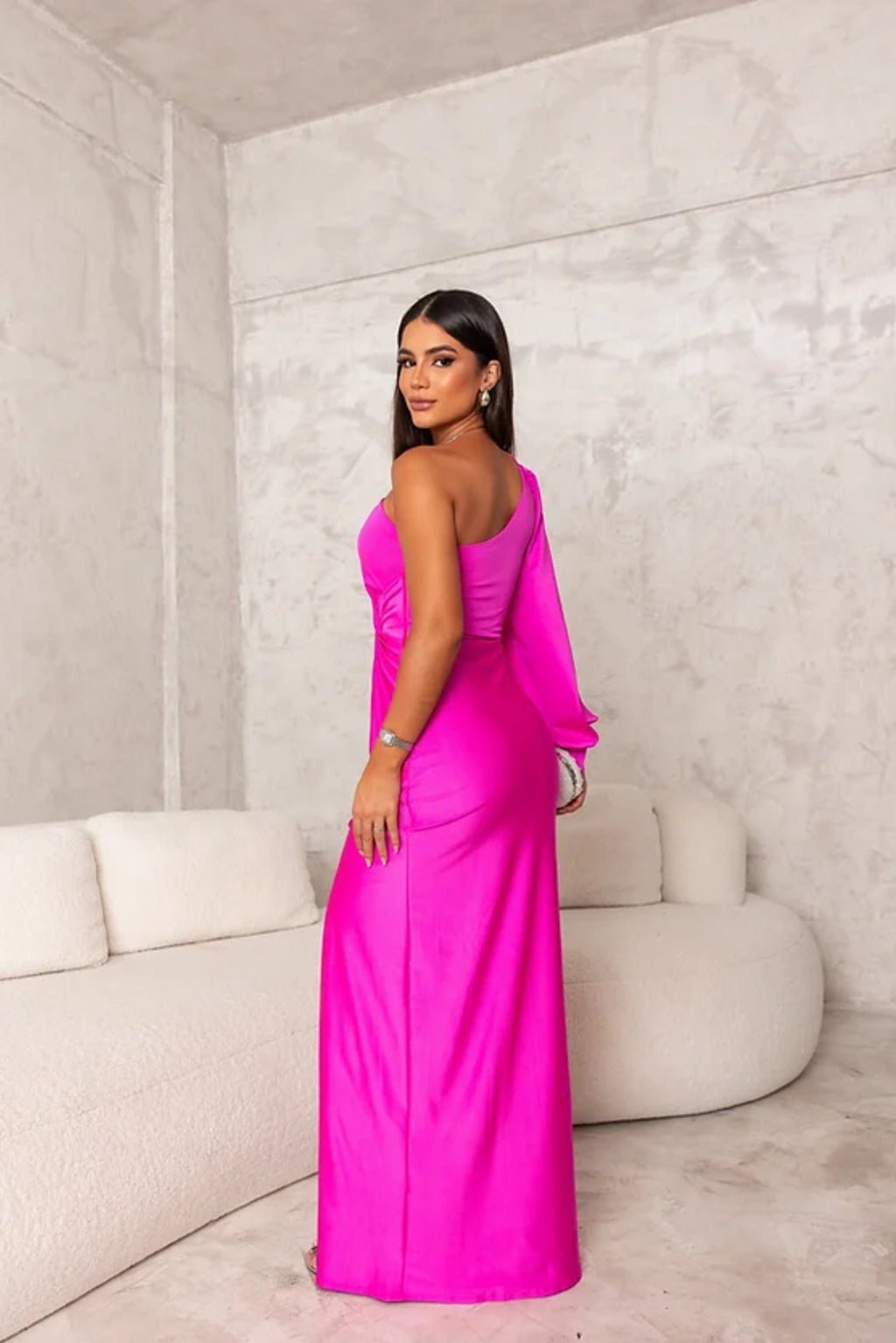 Helen | One-Shoulder Evening Maxi Dress for Weddings