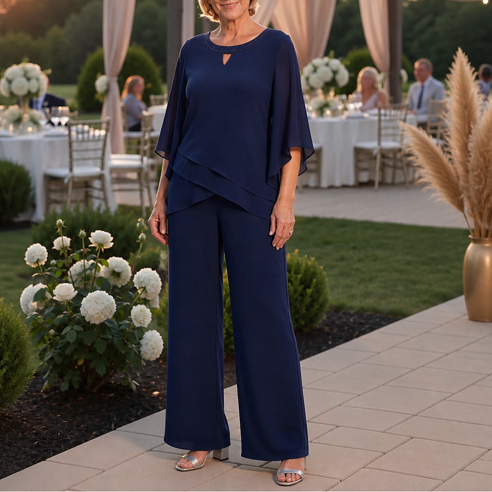 Solenne | Pant Suit – Elegant Wide-Leg Style for Women