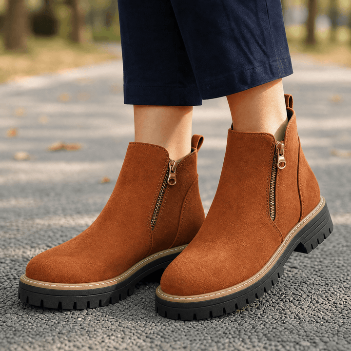 Stepara | Chelsea Boots – Soft Suede Side-Zip Design for Women