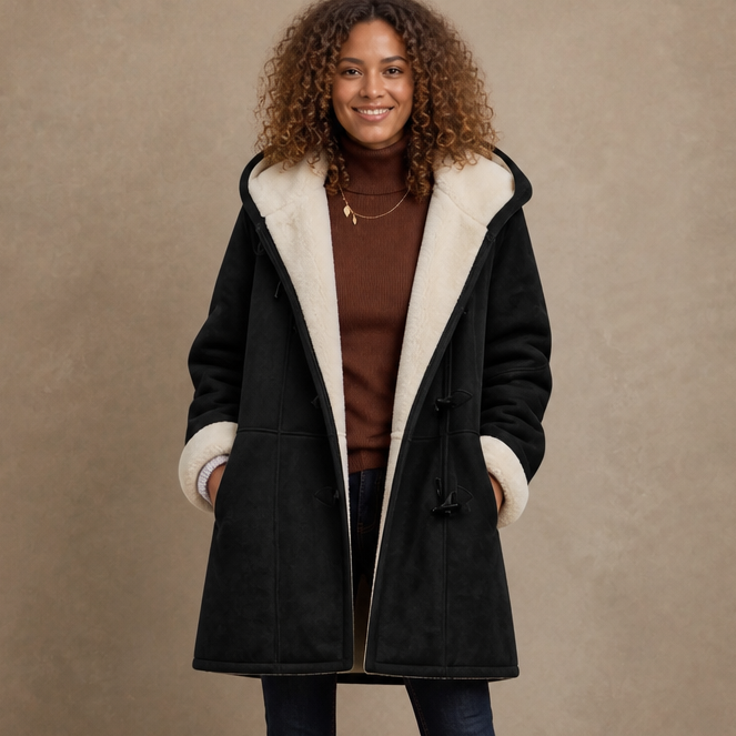 Wintlace | Hooded Duffle Coat – Warm Fleece-Lined Style for Women