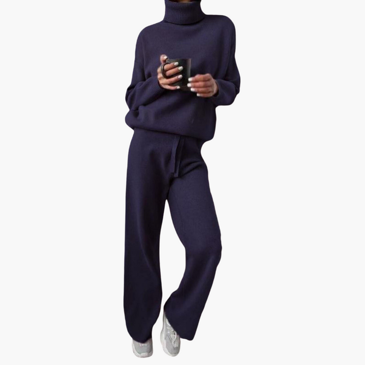 Kira | Knitted Lounge Set – Comfortable Wide-Leg Pants for Women