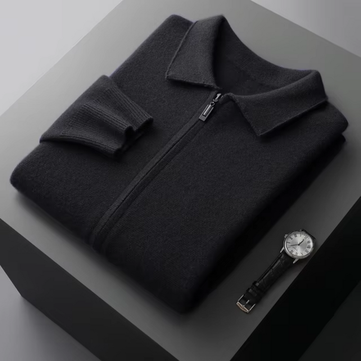 Ethan | Anspruchsvoller und stilvoller Strick-Cardigan mit durchgehendem Reißverschluss