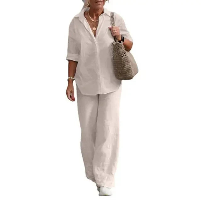 Maya | Completo elegante e leggero in lino di due pezzi