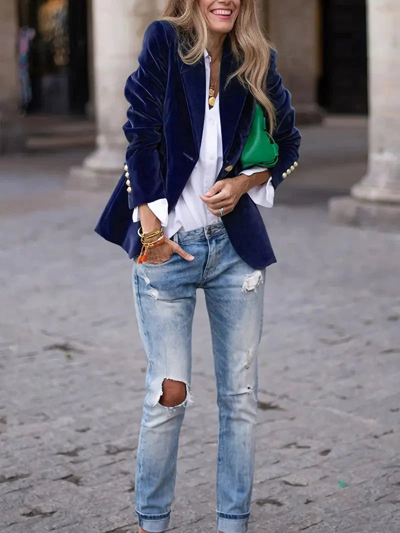 Isabelle | Blazer en velours luxueux et intemporel