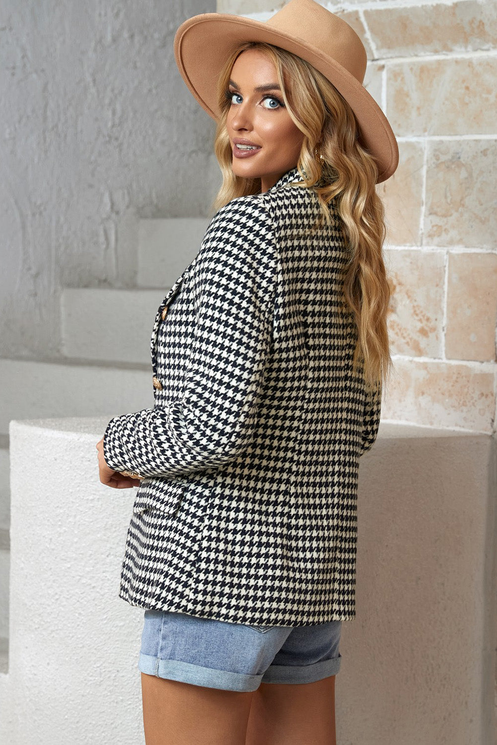 Mila | Blazer senza tempo a doppio petto con motivo pied-de-poule