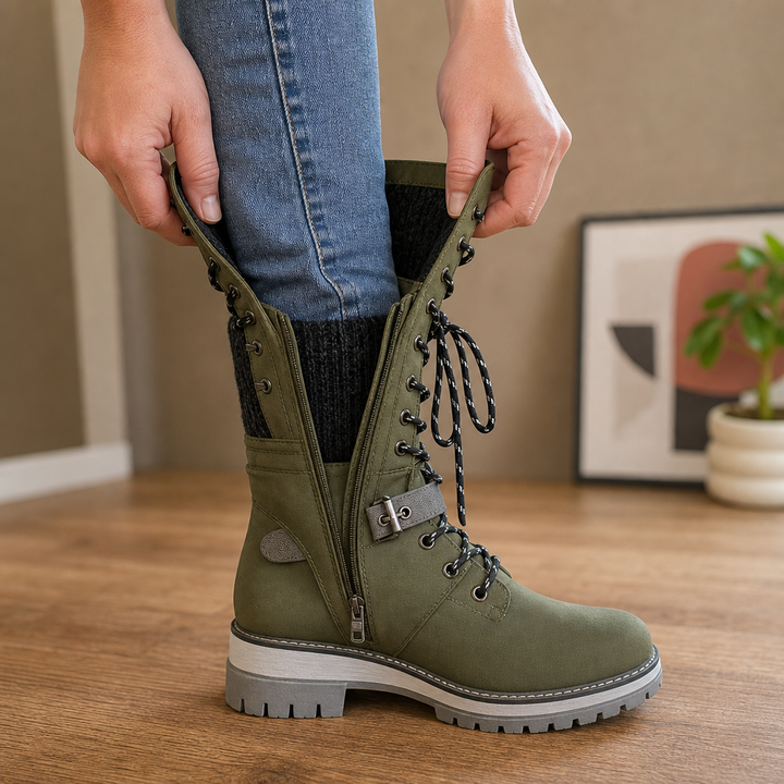 Snowbella | Knee-High Winter Boots – Side-Zip Design for Women