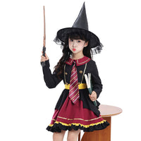 Mira | Ruffled-Skirt Matching-Hat Halloween Witch Costume