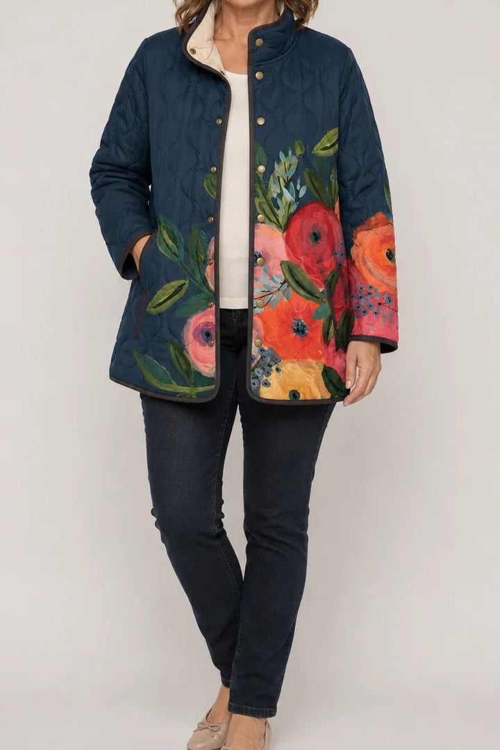 Wearbella | Floral Print Quilted Puffer Jacket