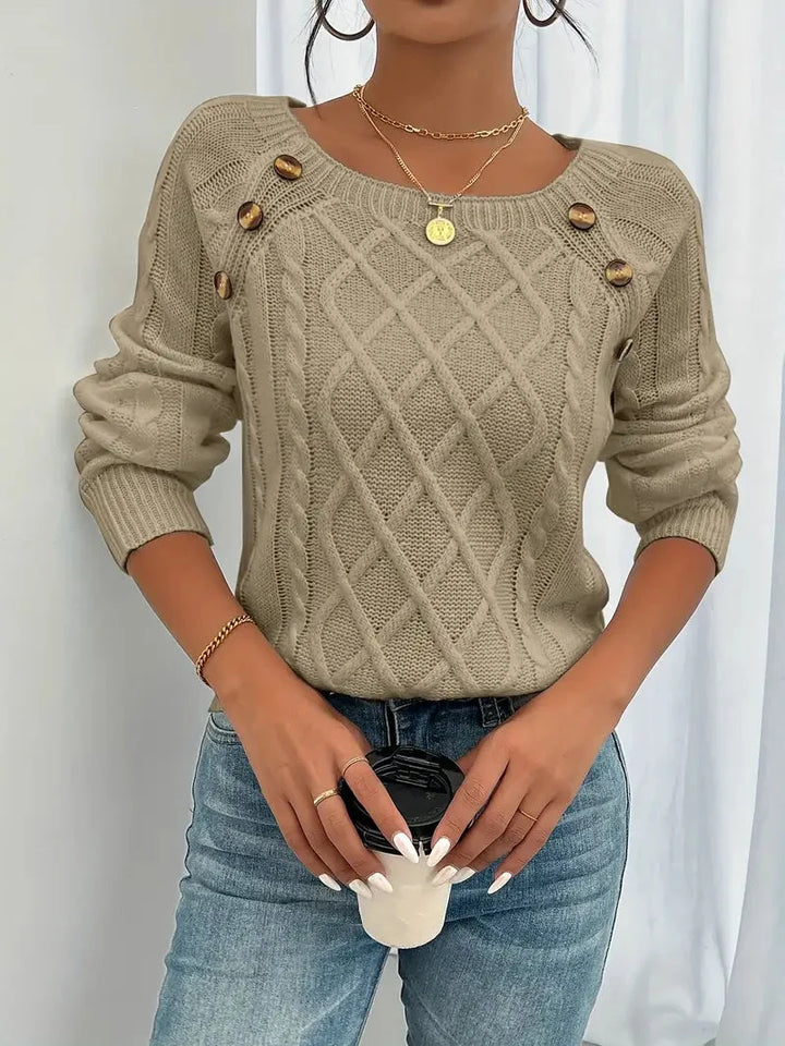Lina | Cable Knit Sweater – Casual Style for Women