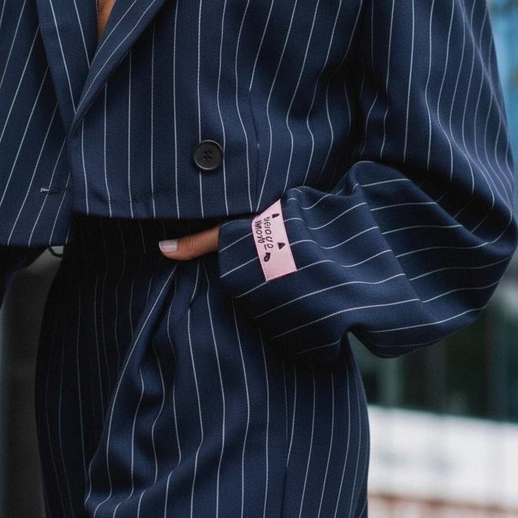 Adelina | Completo elegante a righe con blazer