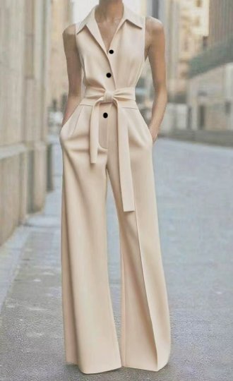 Marie | Wide-Leg Jumpsuit – Tailored Sleeveless Style for Women