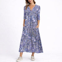 Amelia | Elegante e versatile abito midi autunnale floreale da cerimonia